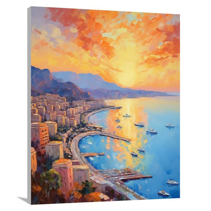 Monaco Sunset: Azure Impressions - Canvas Print