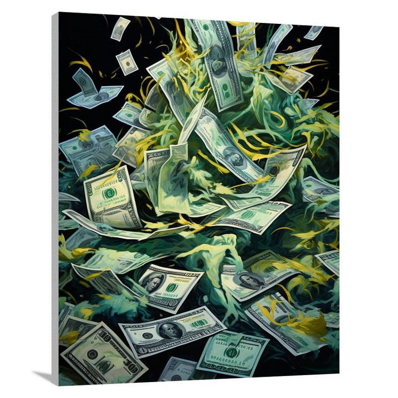 Money's Leafy Embrace - Canvas Print