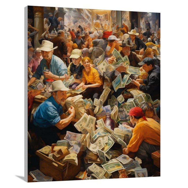 Money's Vibrant Marketplace - Canvas Print