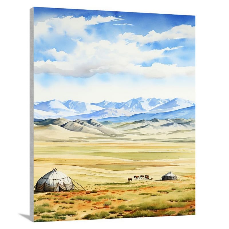 Mongolian Serenity - Watercolor - Canvas Print