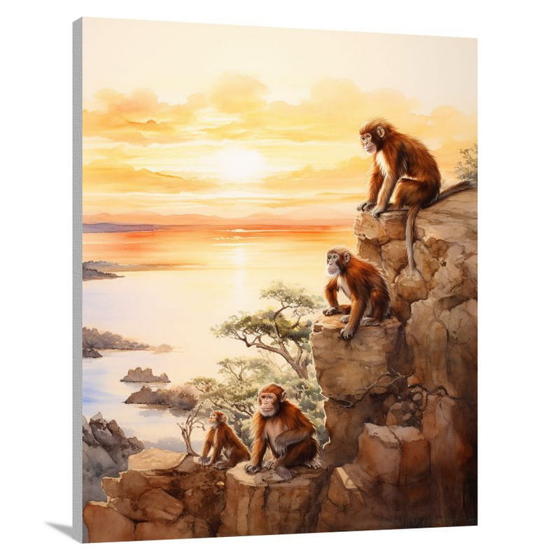 Monkey Unity - Watercolor - Canvas Print