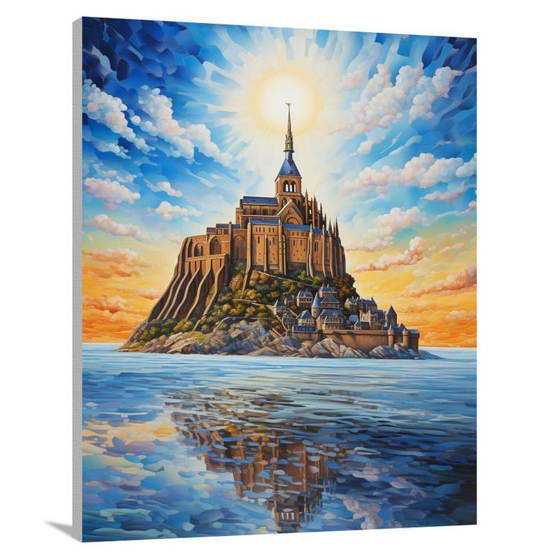 Mont Saint-Michel: Golden Fortress - Canvas Print