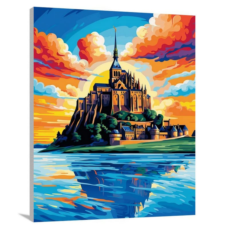 Mont Saint-Michel: Symphony of Stone - Pop Art - Canvas Print