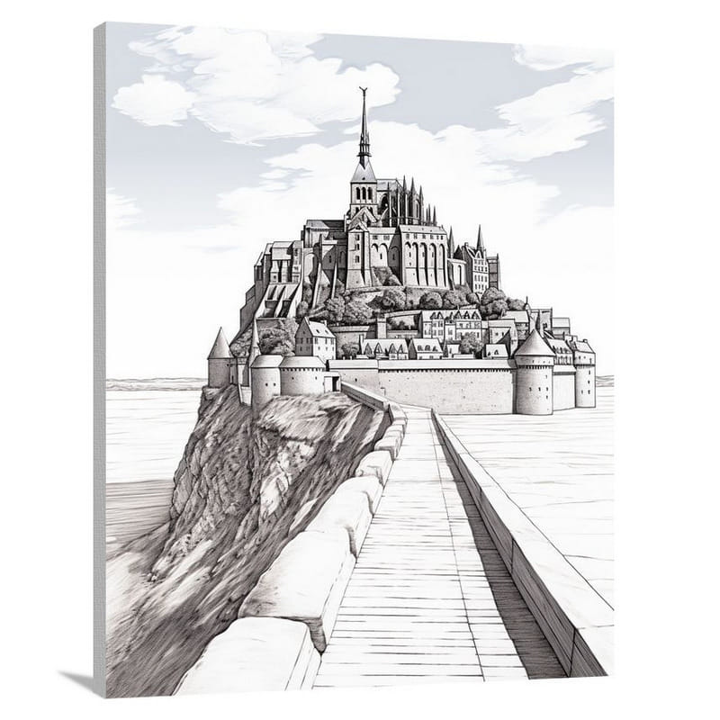 Mont Saint-Michel: Twilight's Embrace - Canvas Print