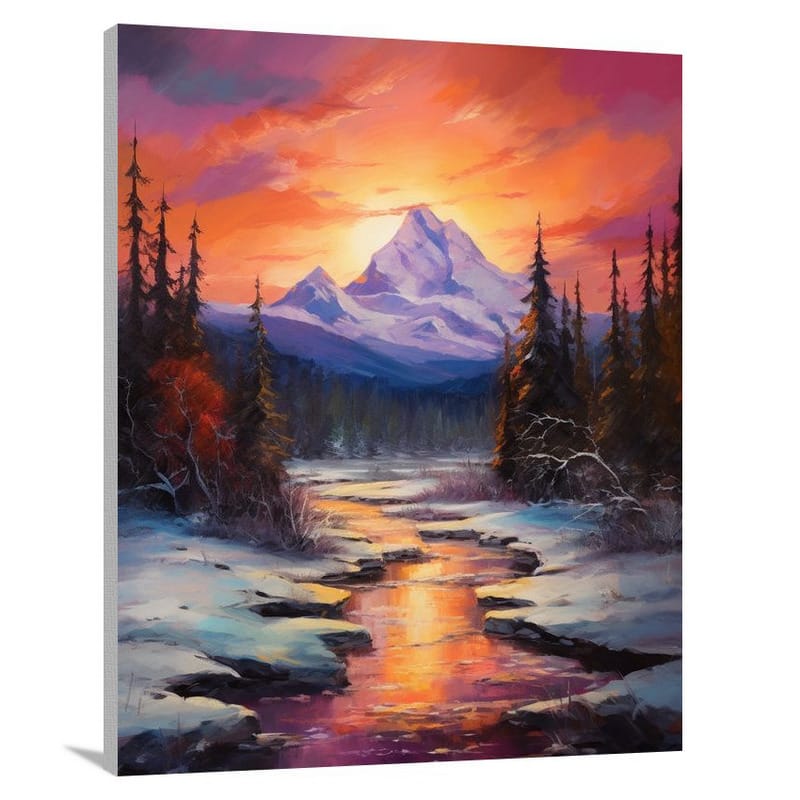 Montana's Fiery Embrace - Canvas Print