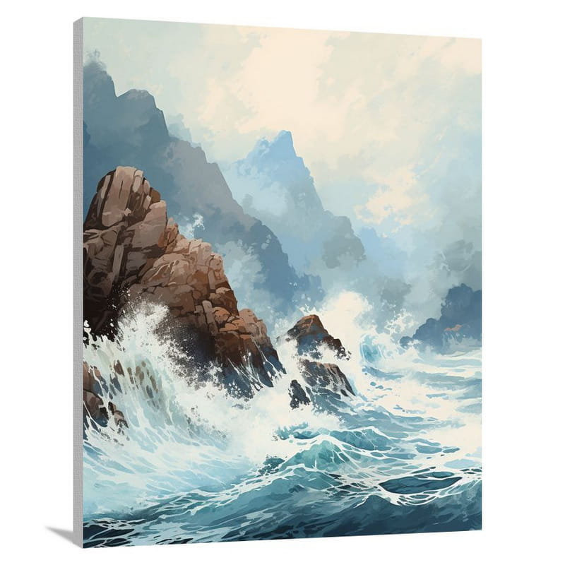 Montenegro's Wild Heart: Thunderous Waves - Canvas Print