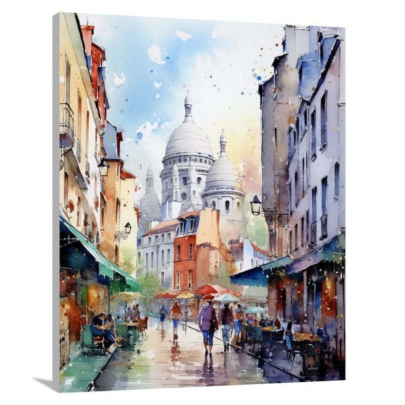 Montmartre: A Vibrant European Street - Canvas Print