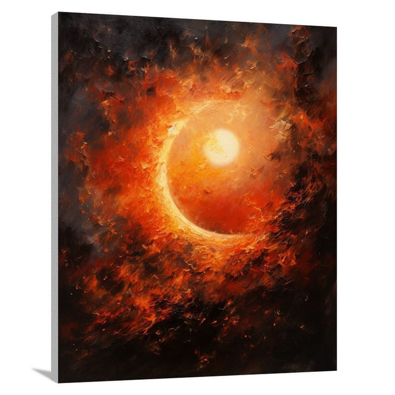 Moon's Celestial Dance - Impressionist - Canvas Print