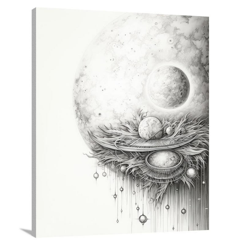 Moon's Celestial Tapestry - Canvas Print