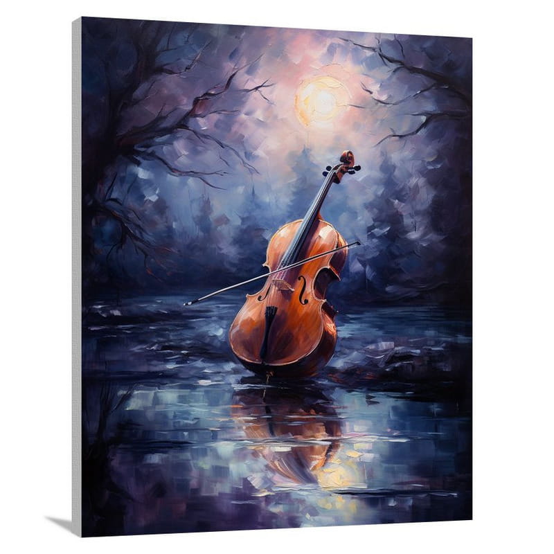 Moonlit Cello - Canvas Print