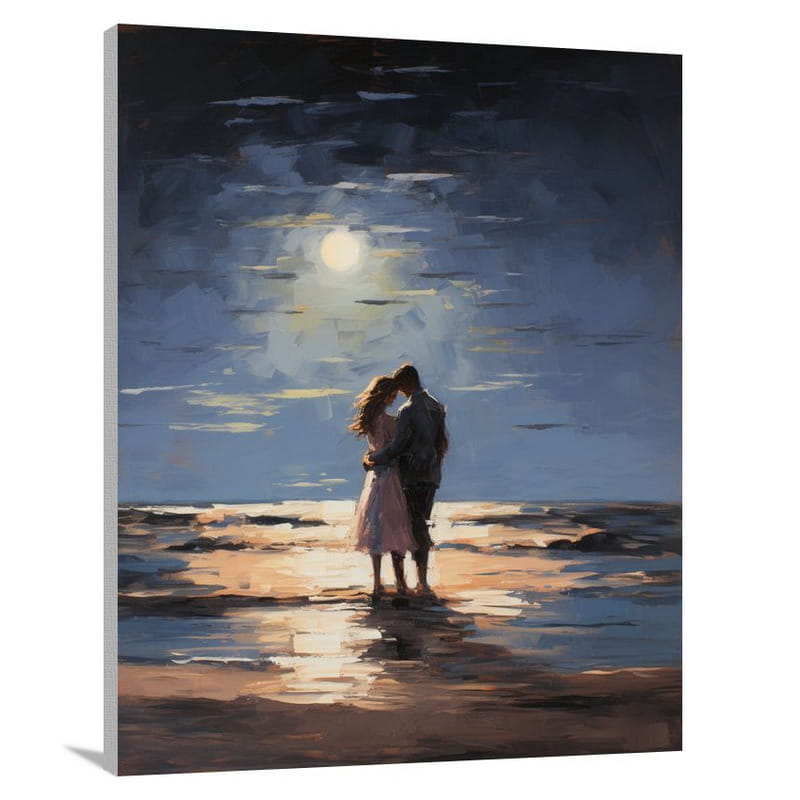 Moonlit Embrace - Impressionist - Canvas Print