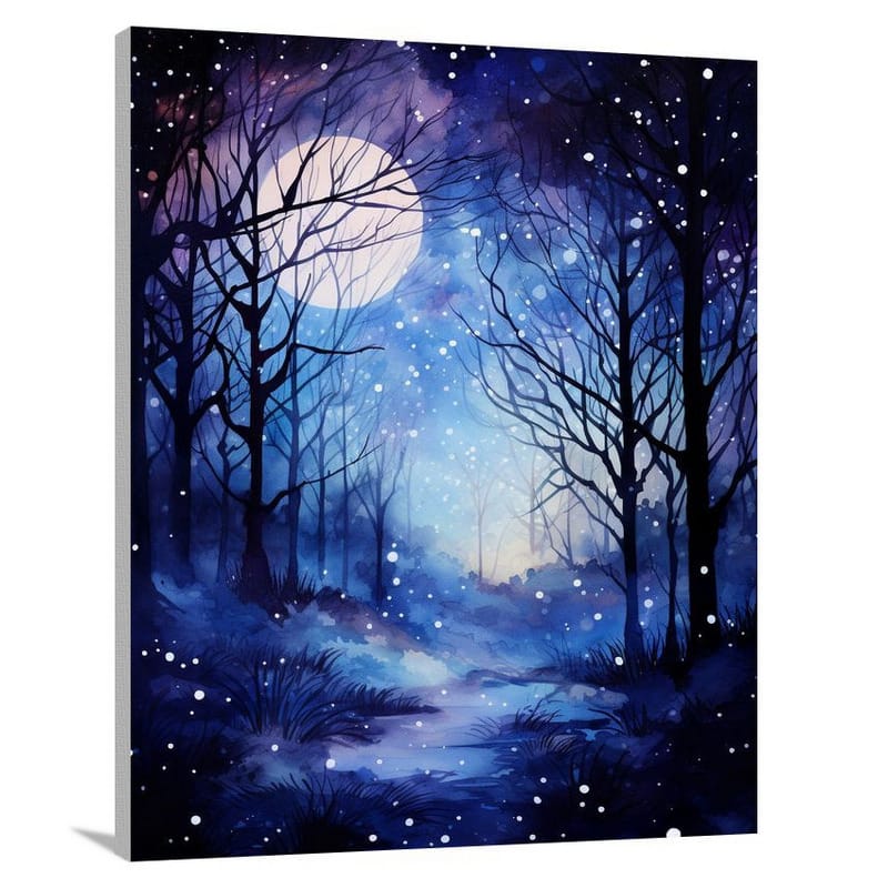 Moonlit Enchantment: Night Sky - Canvas Print