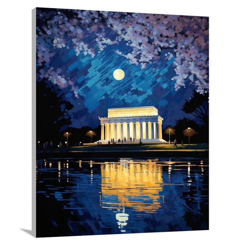 Moonlit Majesty: Washington DC - Contemporary Art - Canvas Print