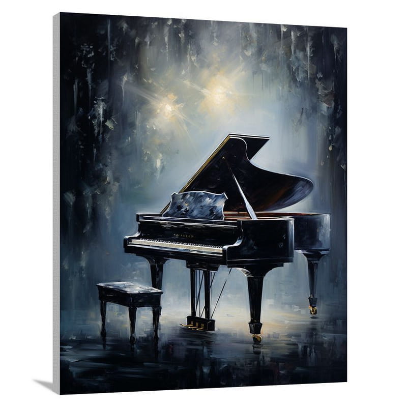 Moonlit Melodies: Piano Serenade - Canvas Print