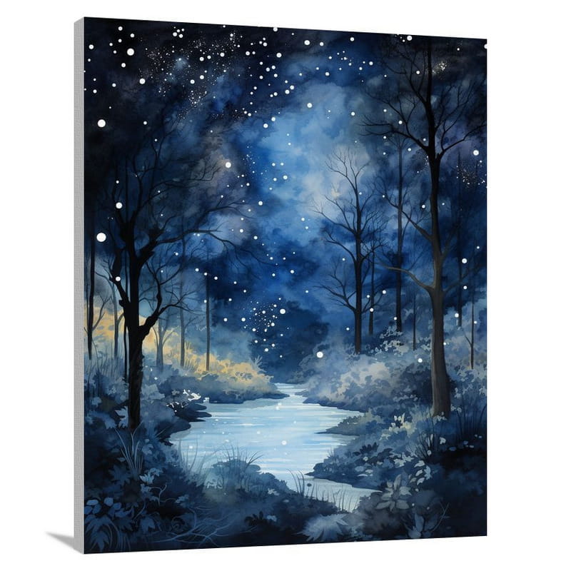Moonlit Serenade: Night Sky - Canvas Print