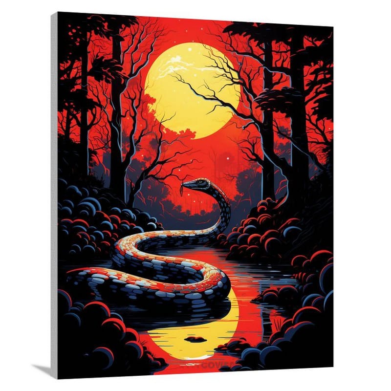 Moonlit Serpent - Canvas Print