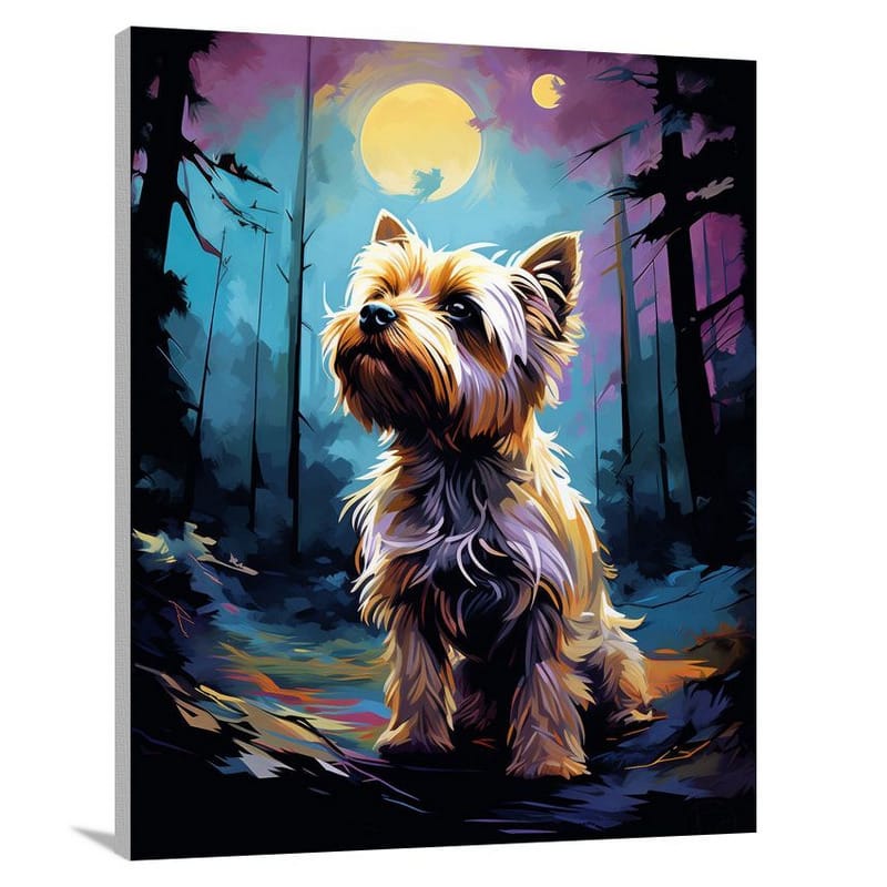 Moonlit Terrier - Pop Art - Canvas Print