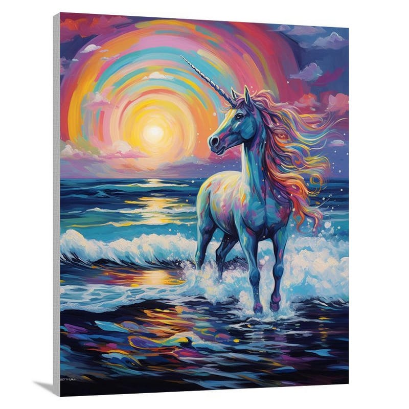 Moonlit Unicorn Splash - Canvas Print
