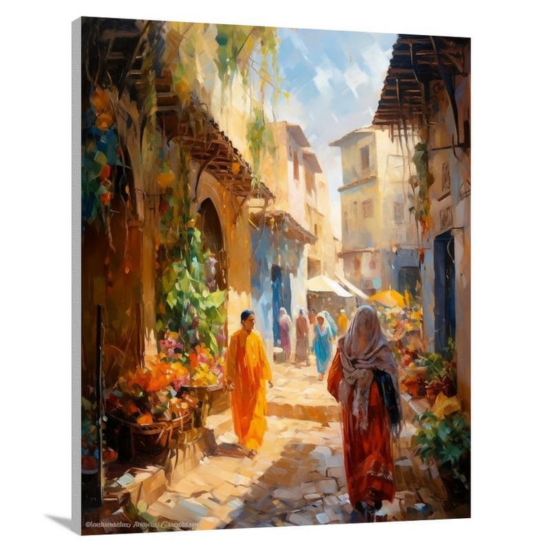 Moroccan Market: Vibrant Impressions - Canvas Print