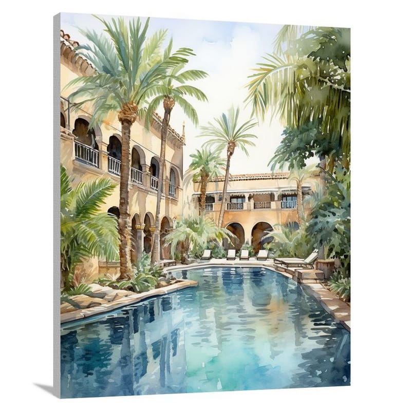 Moroccan Oasis - Watercolor 2 - Canvas Print