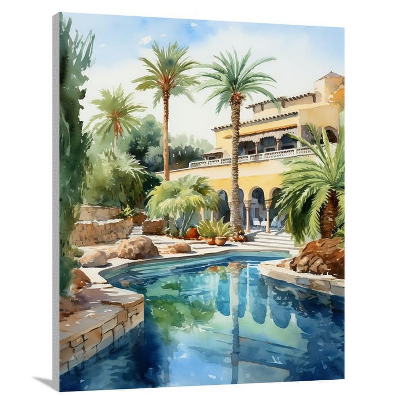 Moroccan Oasis - Watercolor - Canvas Print