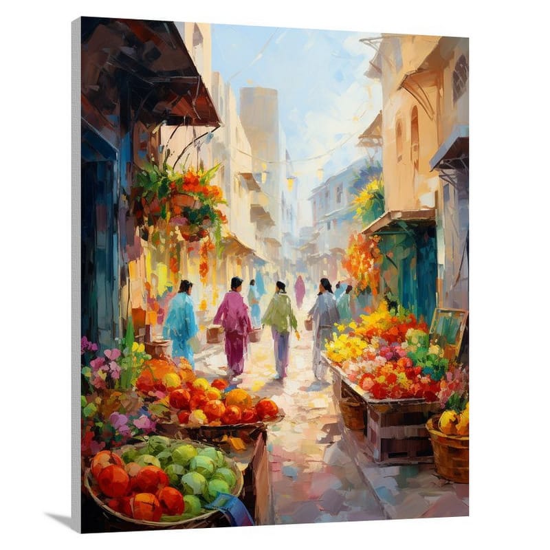 Moroccan Tapestry: A Cultural Kaleidoscope - Impressionist - Canvas Print