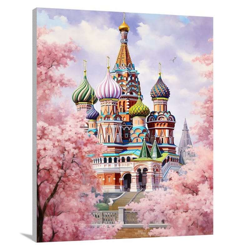 Moscow Blossoms: Tranquil Temples - Canvas Print