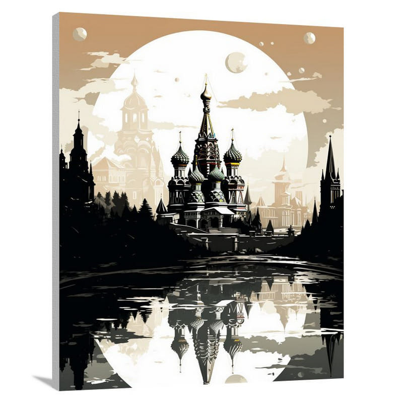 Moscow Moon: Enigmatic Shadows - Canvas Print