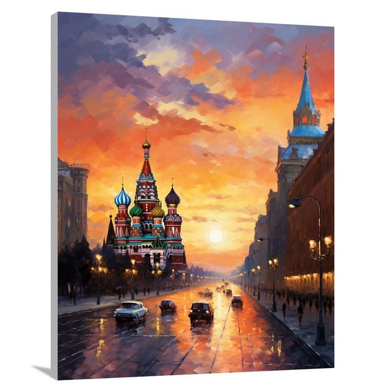 Moscow's Fiery Majesty: - Canvas Print