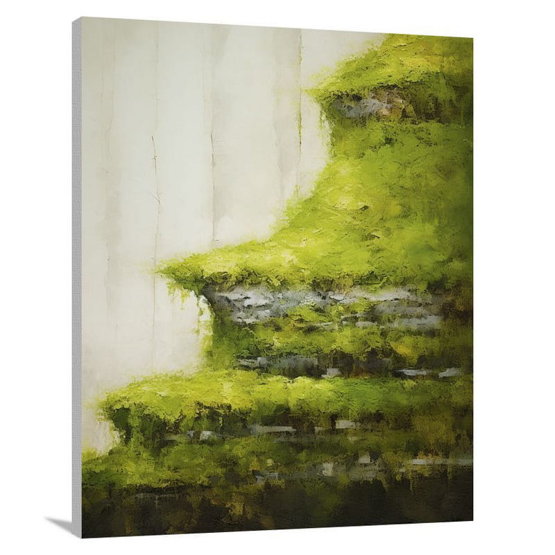 Mossy Cliffside - Minimalist - Canvas Print