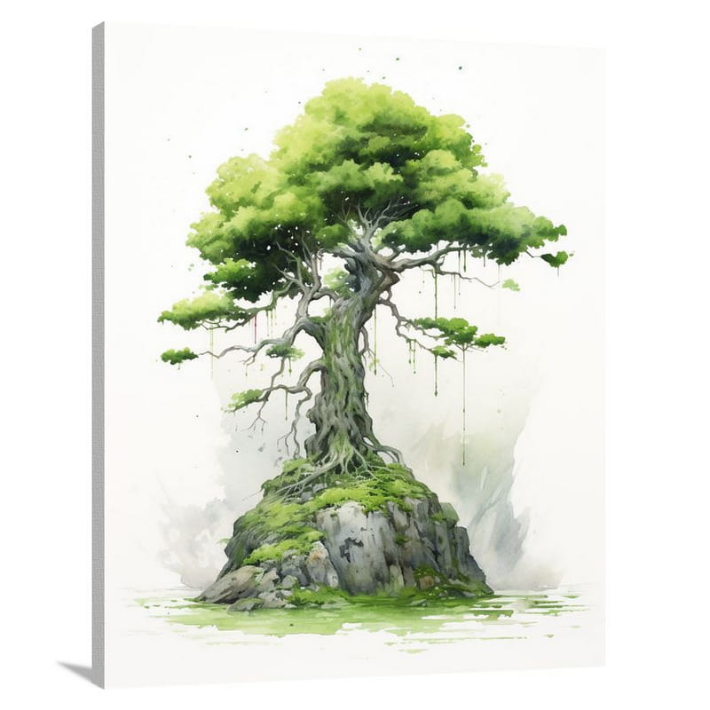 Mossy Resilience - Watercolor - Canvas Print