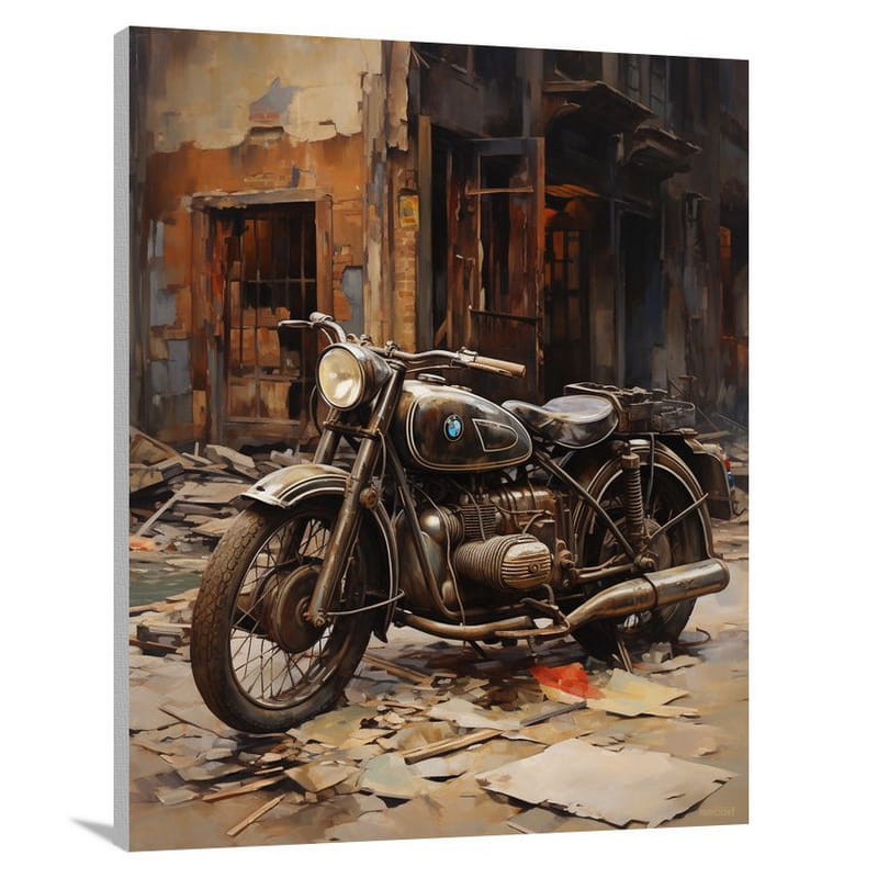 Motorcycle Reflections - Canvas Print