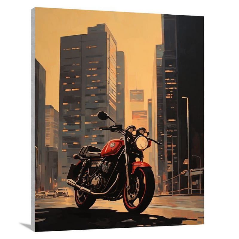 Motorcycle Symphony - Minimalist 2 - Canvas Print