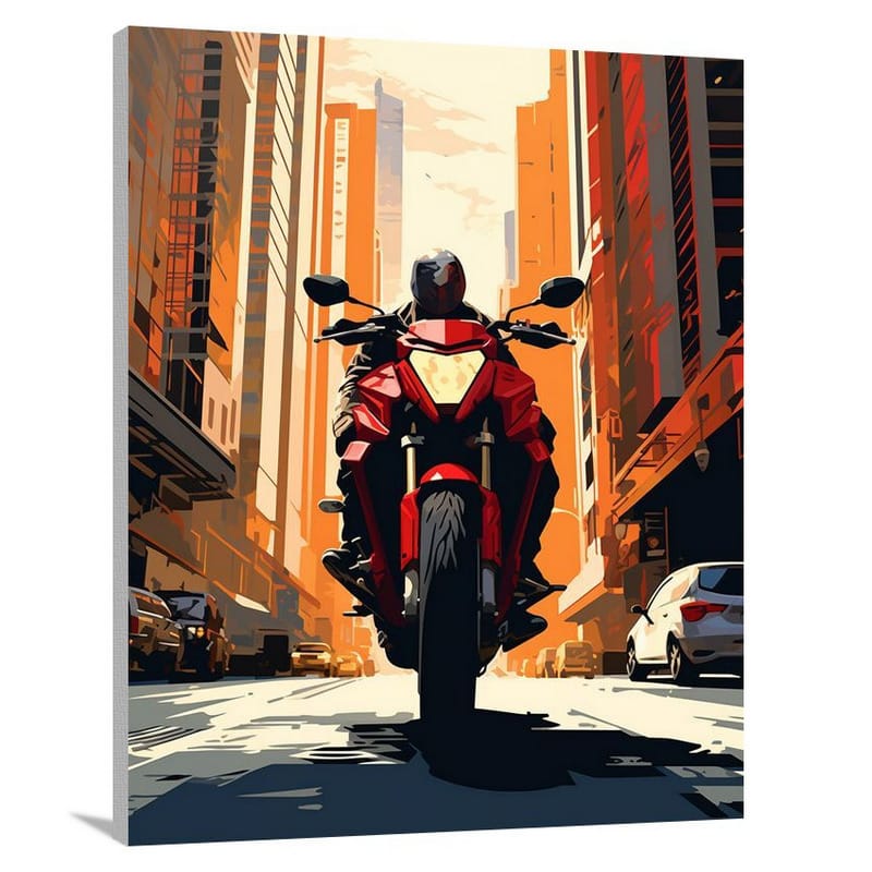 Motorcycle Symphony - Minimalist - Canvas Print
