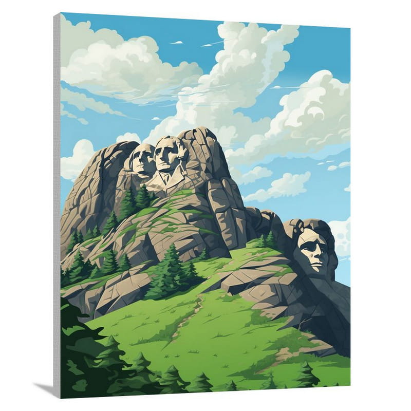 Mount Rushmore: Architectural Tribute - Minimalist 2 - Canvas Print