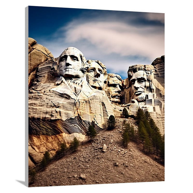 Mount Rushmore: Architectural Tribute - Minimalist - Canvas Print