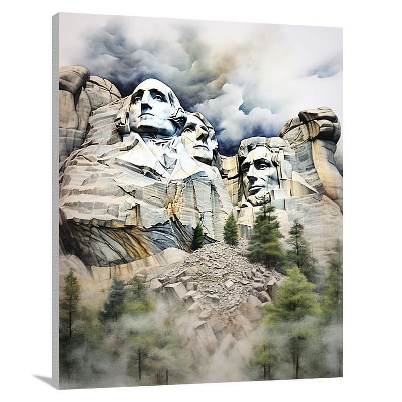 Mount Rushmore: Monumental Tribute - Watercolor - Canvas Print