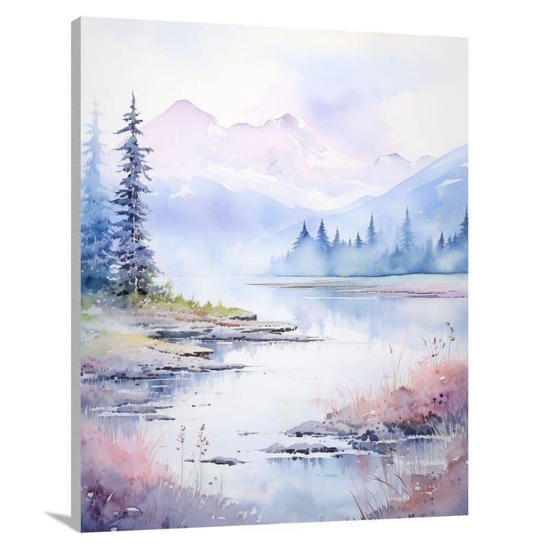 Mountain Sunrise: Enchanting Alpine Dawn - Canvas Print