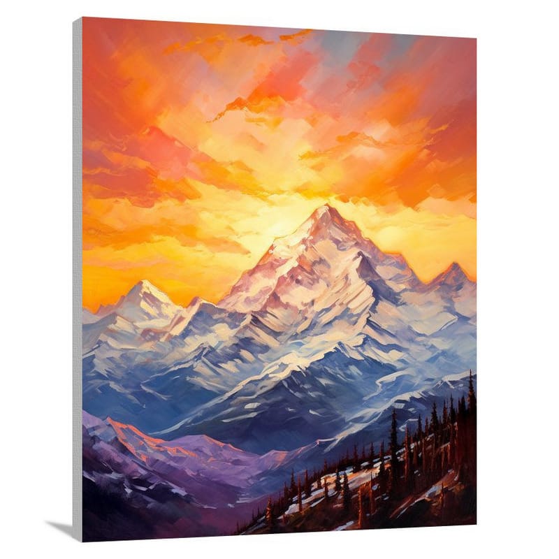 Mountain Sunrise - Impressionist - Canvas Print