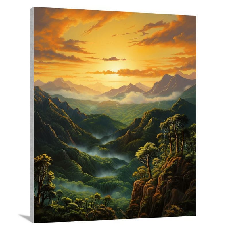 Mountain Sunrise: Serene Wilderness - Canvas Print