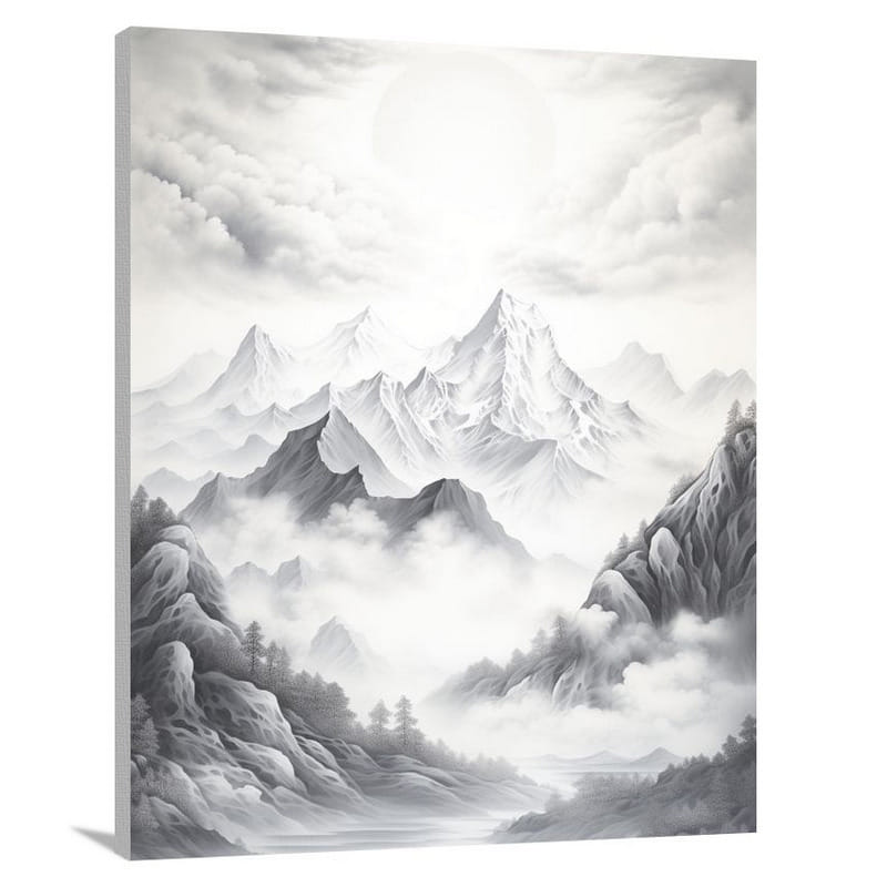 Mountain Sunrise: Tranquil Majesty - Canvas Print