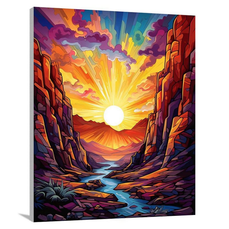 Mountain Sunrise: Untamed Beauty - Pop Art - Canvas Print
