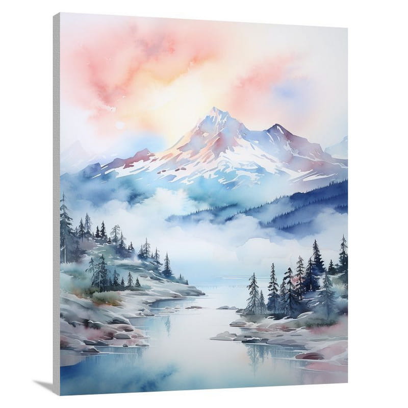 Mountain Sunrise - Watercolor - Canvas Print