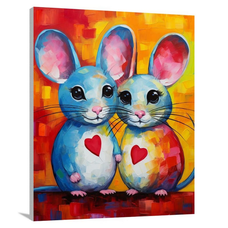Mouse's Farmyard Love - Canvas Print