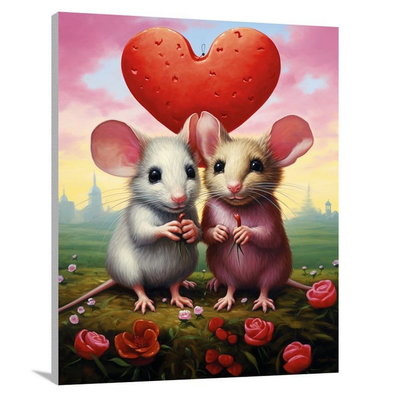 Mouse's Farmyard Love - Pop Art - Canvas Print
