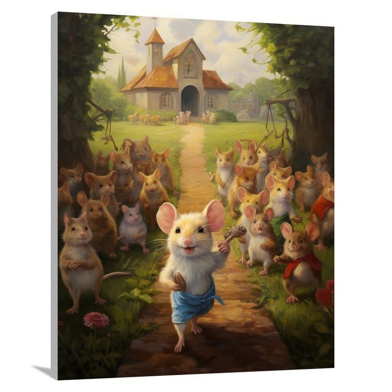 Mouse's Whimsical Parade - Canvas Print
