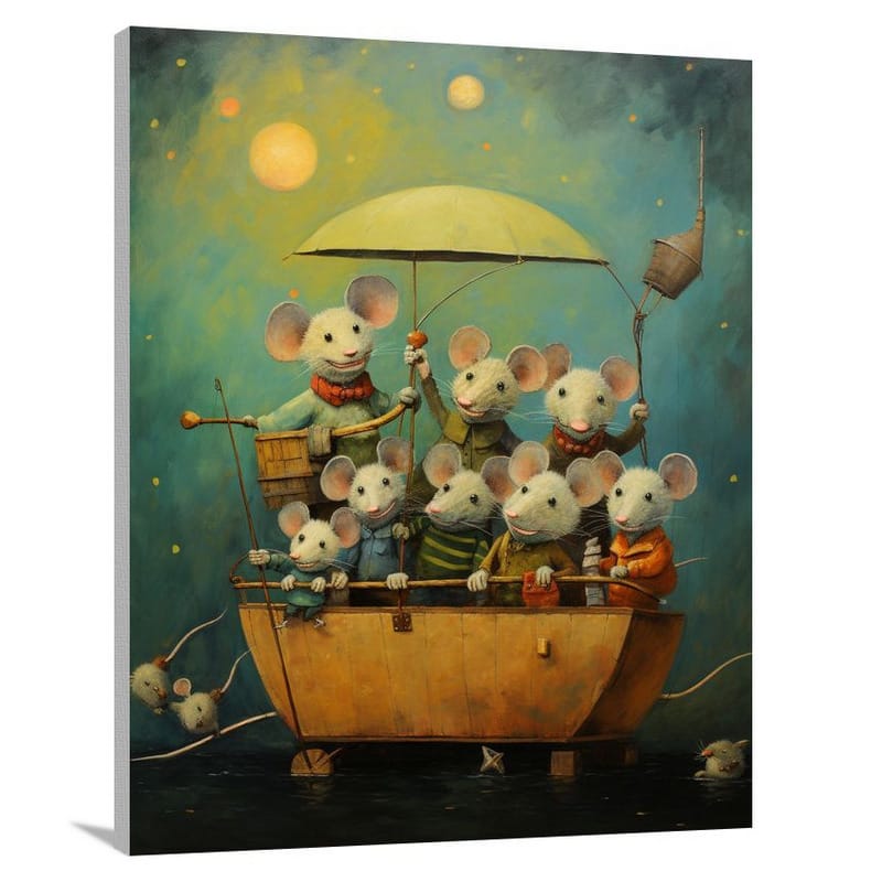 Mouse's Whimsical Parade - Contemporary Art - Canvas Print
