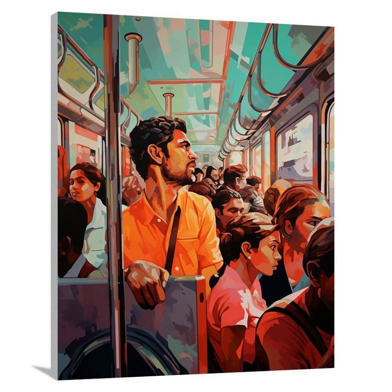 Mumbai Express: Commuting Chaos - Canvas Print
