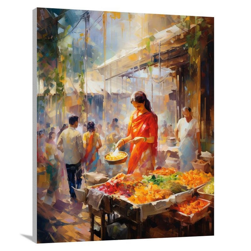 Mumbai Melange: A Vibrant Market - Canvas Print