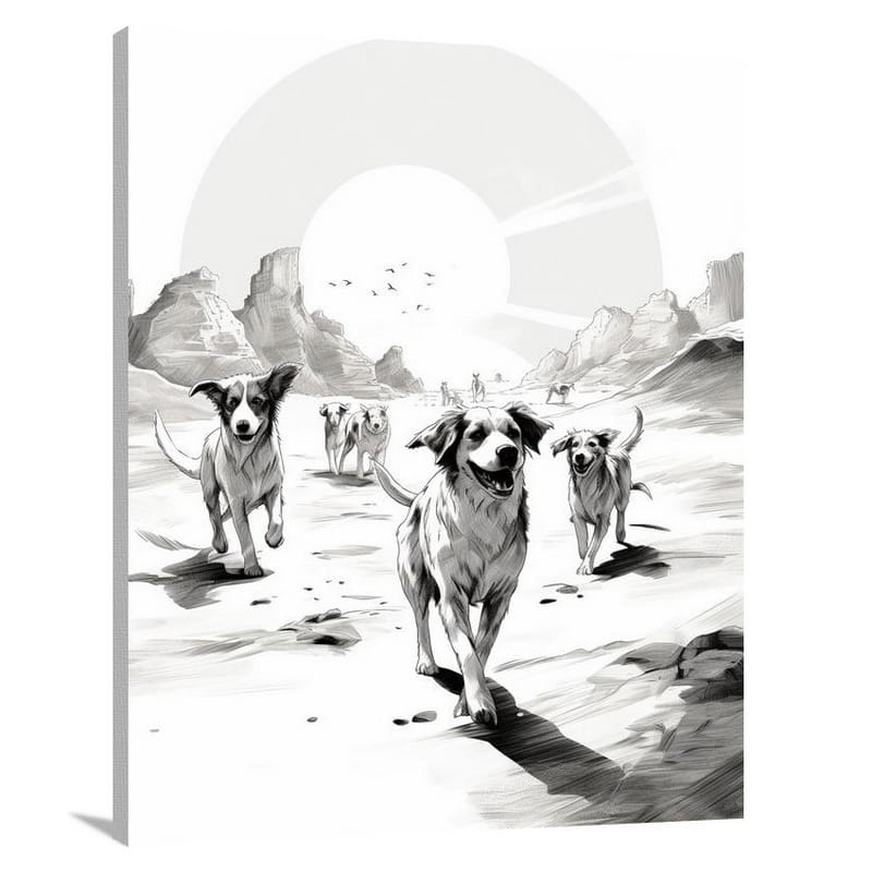 Mutt's Desert Run - Canvas Print